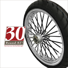 Load image into Gallery viewer, Fat 30-Round-02's" Fat 30-Spoke Motorcycle Wheel