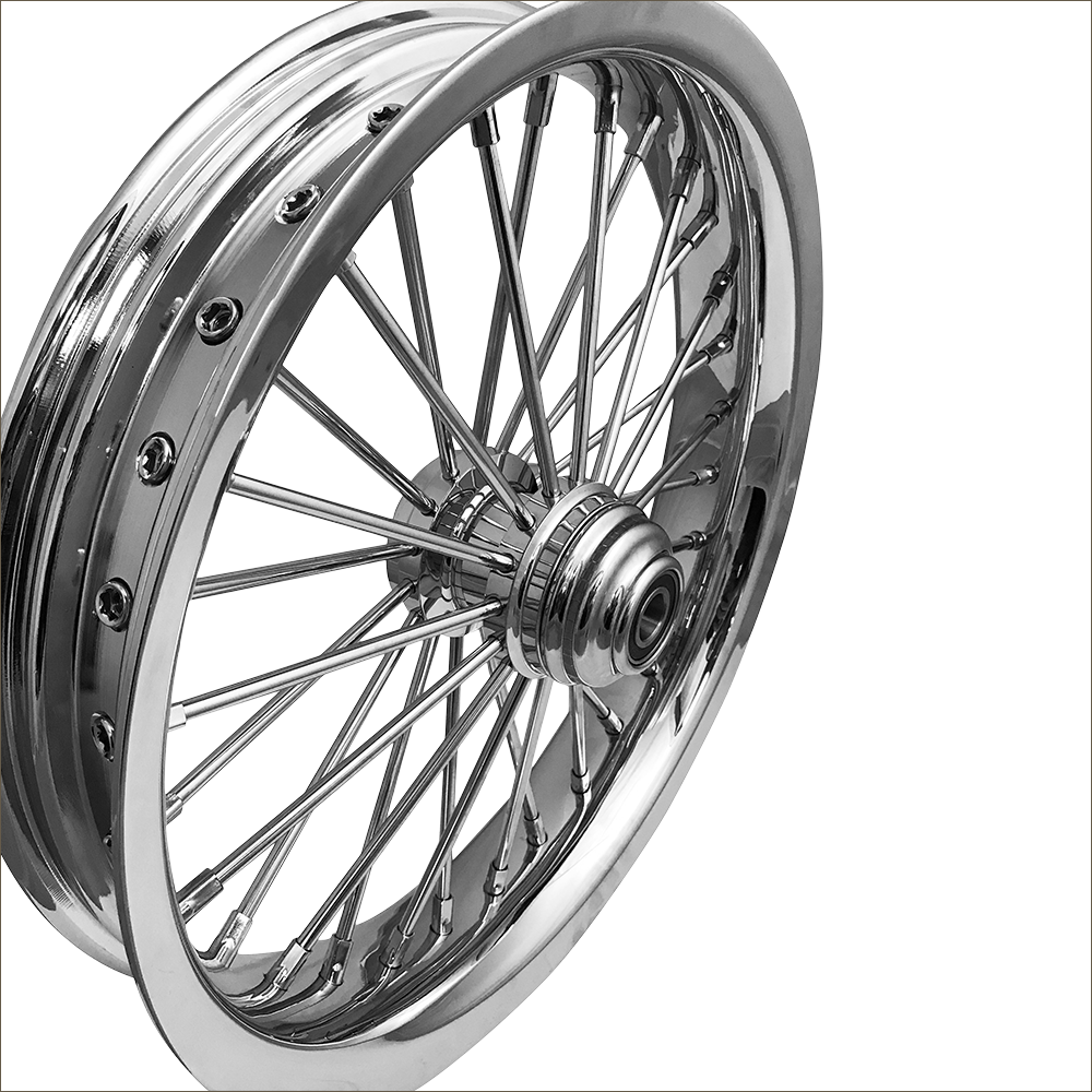 Fat 30-Round-02's" Fat 30-Spoke Motorcycle Wheel