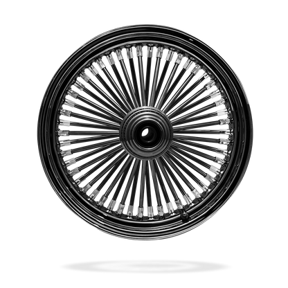 16x3.5 Front Or Rear 50-Spoke Pre-Staged Custom Motorcycle Wheel (Steel, BCBB)