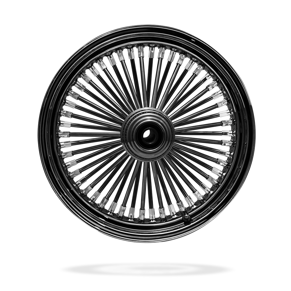 16x3.5 Front Or Rear 50-Spoke Pre-Staged Custom Motorcycle Wheel (Steel, BCBB)