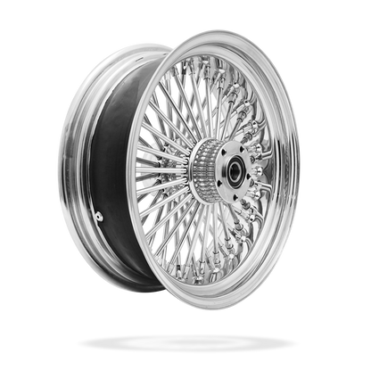 16x5.5 Rear 50-Spoke Pre-Staged Custom Motorcycle Wheel (Steel, CCCC)