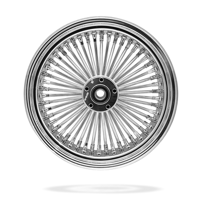 16x5.5 Rear 50-Spoke Pre-Staged Custom Motorcycle Wheel (Steel, CCCC)