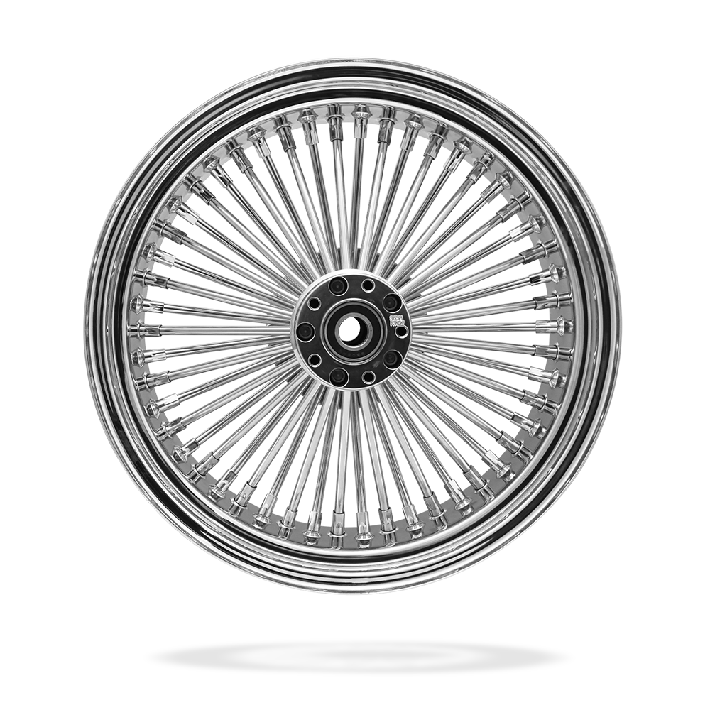 17x6 Rear 50-Spoke Pre-Staged Custom Motorcycle Wheel (Steel, CCCC)