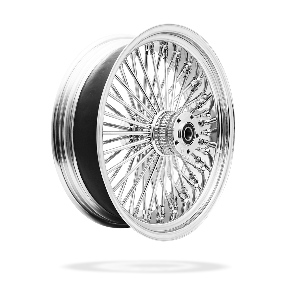 18x5.5 Rear 50-Spoke Pre-Made Custom Motorcycle Wheel (Steel, CCCC)