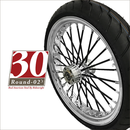 Fat 30-Round-02's" Fat 30-Spoke Motorcycle Wheel
