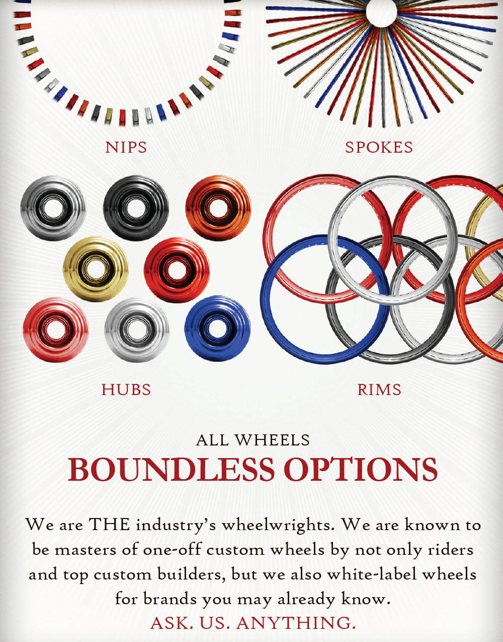 18x3.5 Front Or Rear 50-Spoke Pre-Made Custom Motorcycle Wheel (Steel, CCCC)