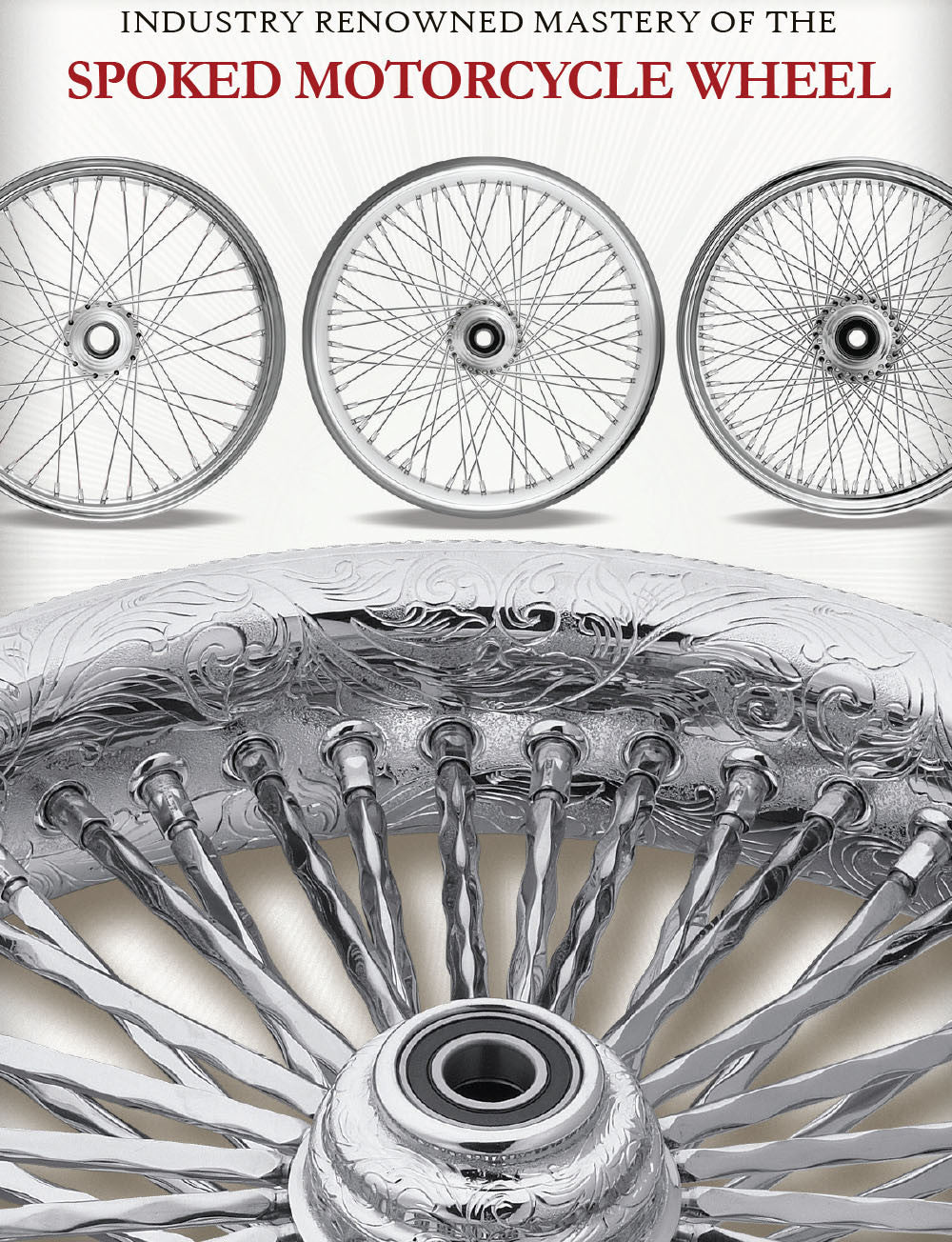 18x5.5 Rear 50-Spoke Pre-Made Custom Motorcycle Wheel (Steel, CCCC)