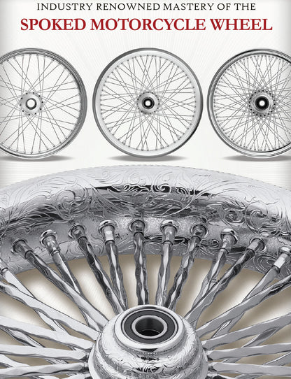 18x5.5 Rear 50-Spoke Pre-Made Custom Motorcycle Wheel (Steel, CCCC)