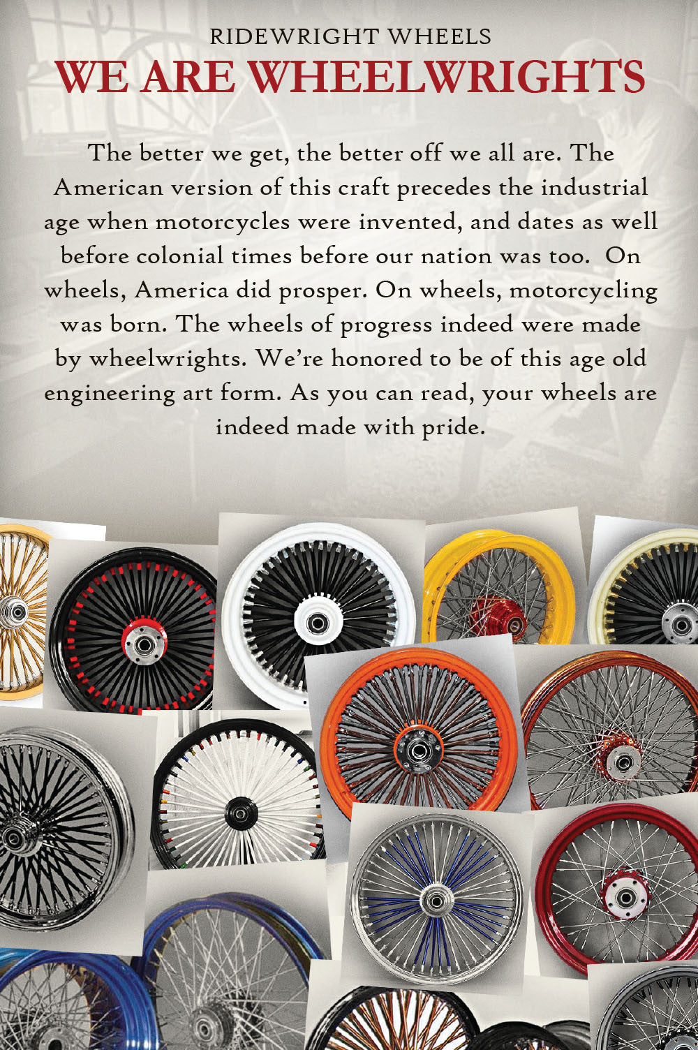 16x5.5 Rear 50-Spoke Pre-Staged Custom Motorcycle Wheel (Steel, CCCC)