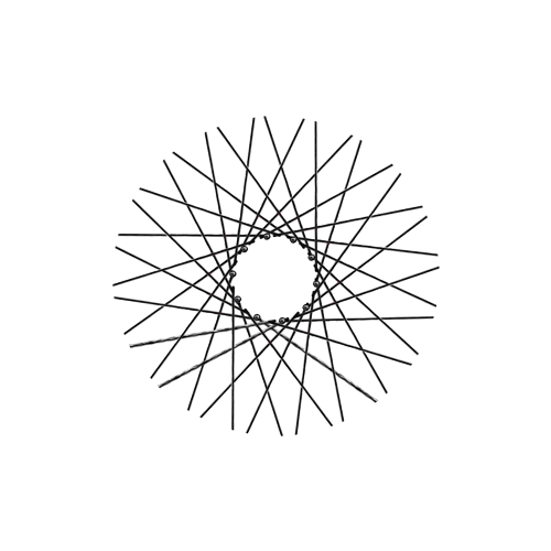 40 Diamond Spokes - 16" - Gloss Black