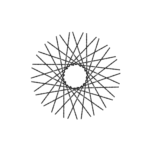 40 New Diamond Spokes - 16" - Gloss Black