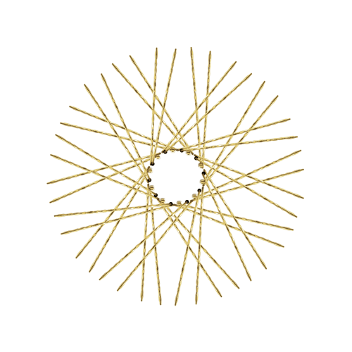40 New Diamond Spokes - 21" - Brass