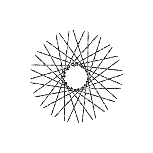40 Twisted Spokes - 17" - Gloss Black