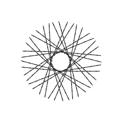 40 Twisted Spokes - 18" - Gloss Black