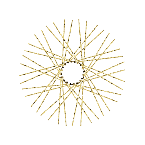 40 Twisted Spokes - 21" - Brass