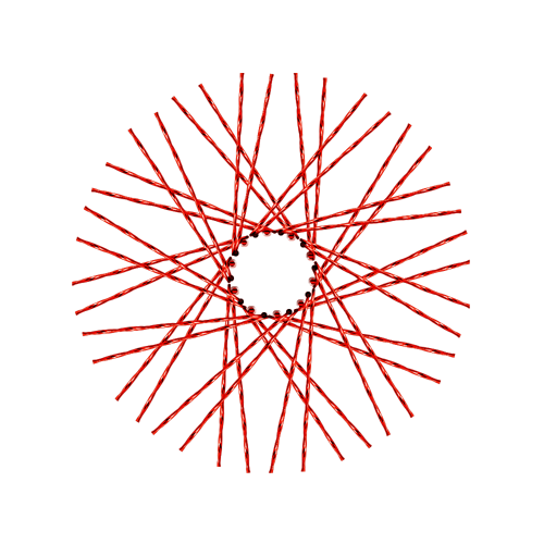 40 Twisted Spokes - 21" - Candy Apple Red