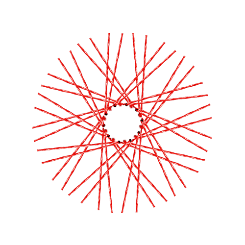 40 Twisted Spokes - 21" - Gloss Red