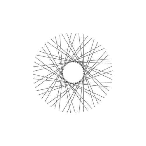 60 Diamond Spokes - 16" - Polish