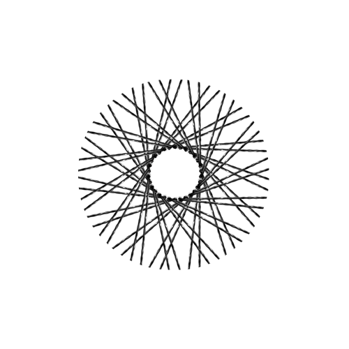 60 New Diamond Spokes - 16" - Gloss Black