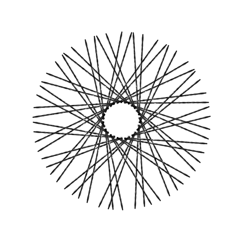 60 New Diamond Spokes - 21" - Gloss Black