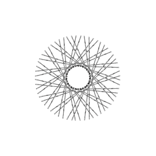 60 Twisted Spokes - 16" - Chrome