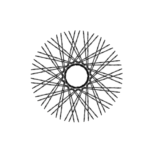 60 Twisted Spokes - 18" - Gloss Black